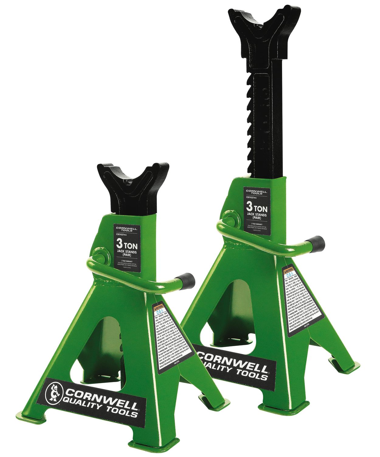 CSEVS3TNG - 3 Ton Vehicle Stands, Neon Green