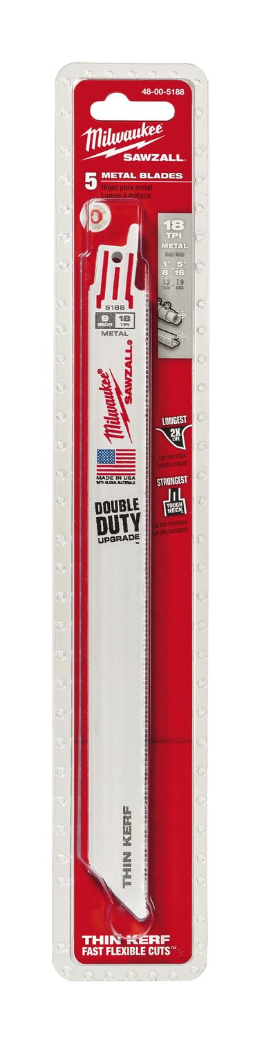 MWE48005188 - SAWZALL® 9" 18T Blade (5pk)