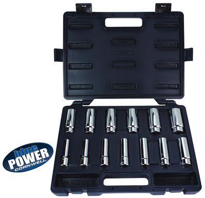 CBP3LT - 13 Piece 1/2” Drive Cornwell® bluePOWER® SAE Deep Socket Set, 12 Point