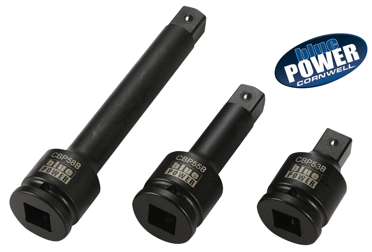 CBP53BST - 3 Piece 3/4” Drive Cornwell® bluePOWER® Extension Set, Ball Type
