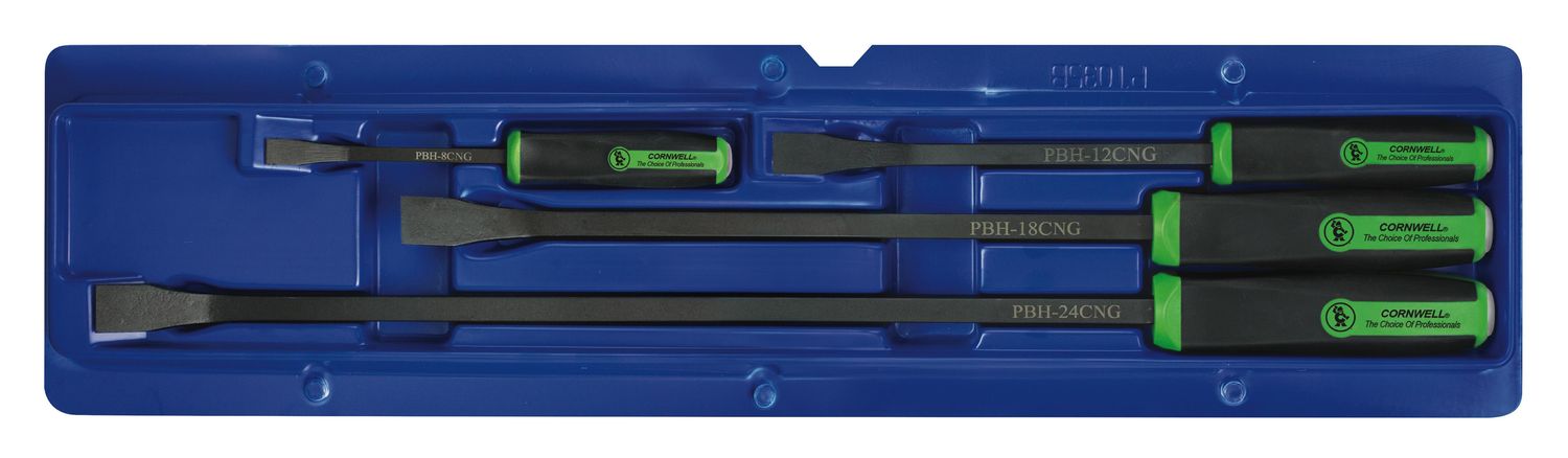PBH4CSTNG - 4 Piece Handled Pry Bar Set, Neon Green
