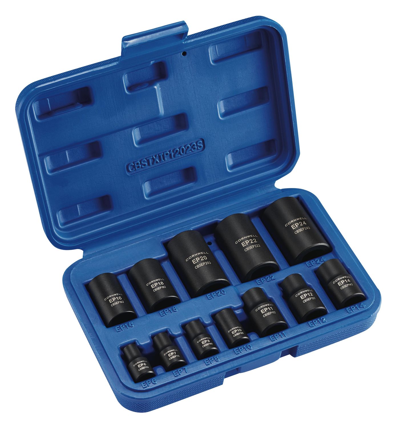 CBSTXIP12023S - 12 Piece 1/4”, 3/8” &amp; 1/2” Drive Impact Inverted Star Plus Bit Socket Set