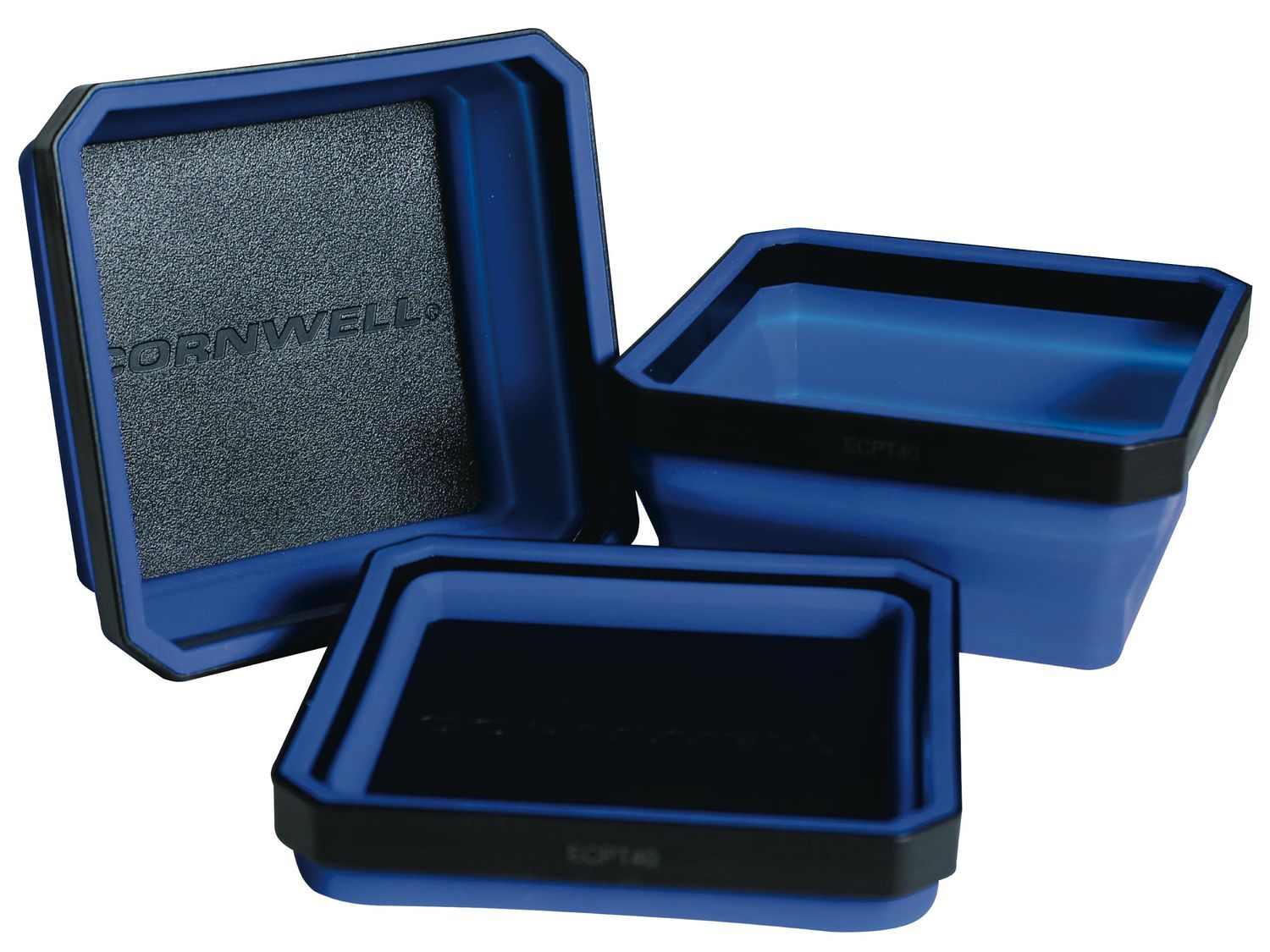 ECPT40 - 3 Piece Expandable/Collapsible Magnetic Parts Tray, Blue