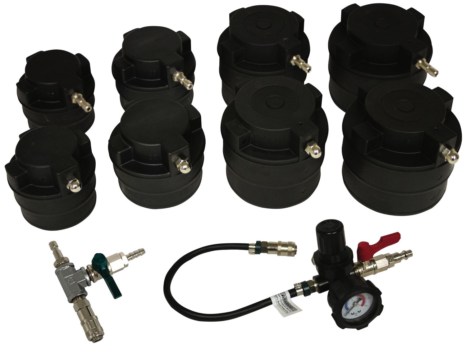 LS69930 - 9 Piece Heavy-Duty Turbo Air System Test Kit with Smoke Adapter