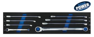 BPRWDBX8ST - 8 Piece bluePOWER® 72-Tooth SAE Ratcheting Double Box Wrench Set