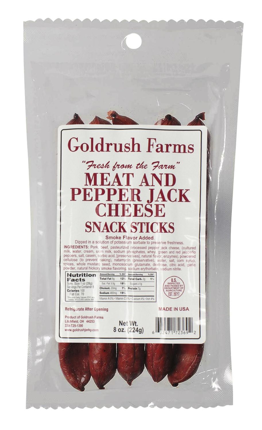 GRJ72369 - 8 oz. Pepper Jack Beef Sticks (12-Pack)