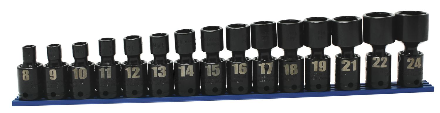 TSMUP2215RSP - 15 Piece 3/8” Drive Metric Power Universal Socket Set, 6 Point