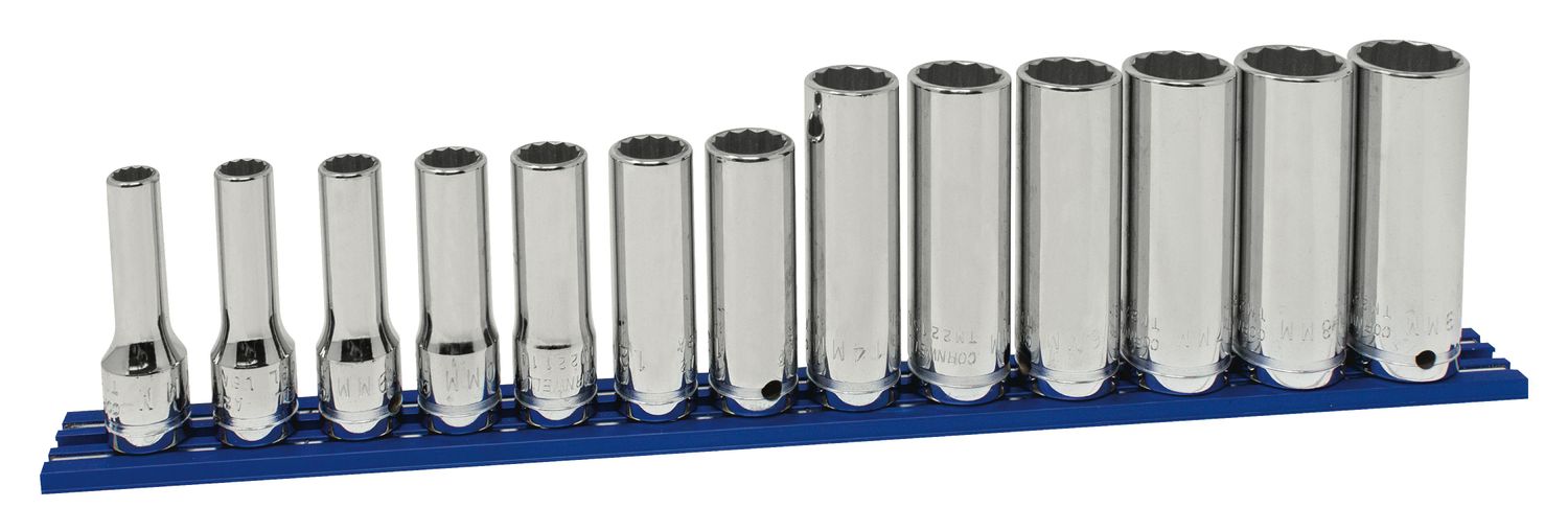 STM2113LSP - 13 Piece 3/8” Drive Metric Deep Socket Set, 12 Point