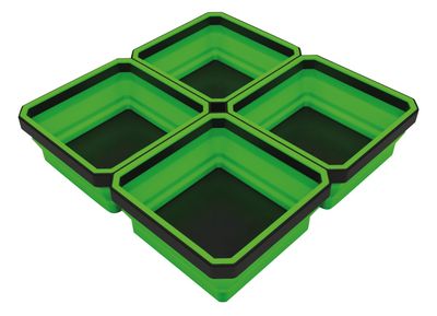 ECPTQ4G - 4 Quadrant Expandable/Collapsible Magnetic Tray, Green