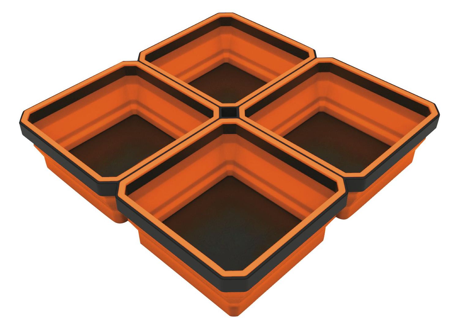 ECPTQ4RG - 4 Quadrant Expandable/Collapsible Magnetic Tray, Orange