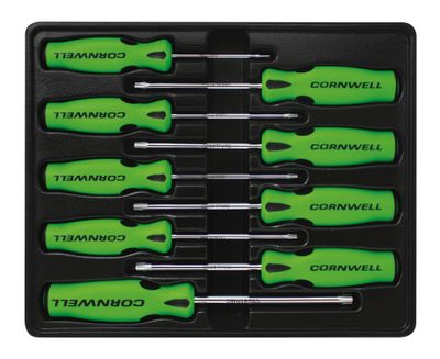 CSD89TPSG - 9 Piece Tamperproof Star Screwdriver Set, Green