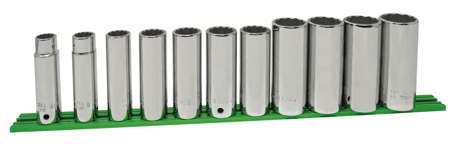 ST3111LSP - 11 Piece 1/2” Drive SAE Deep Socket Set, 12 Point