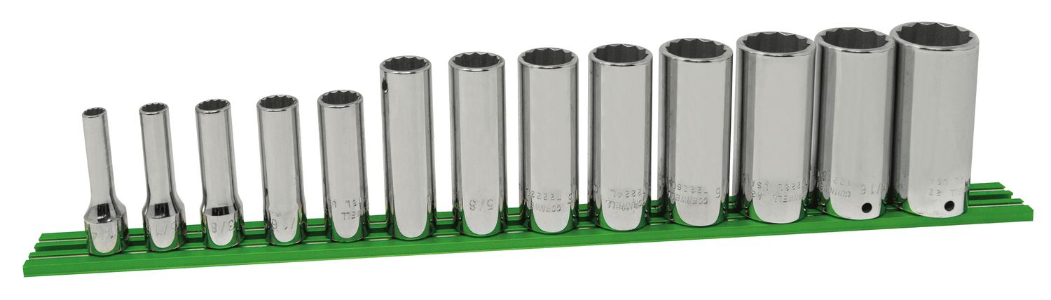 ST2113LSP - 13 Piece 3/8” Drive SAE Deep Socket Set, 12 Point