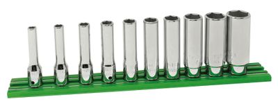 ST0210LSP - 10 Piece 1/4” Drive SAE Deep Socket Set, 6 Point