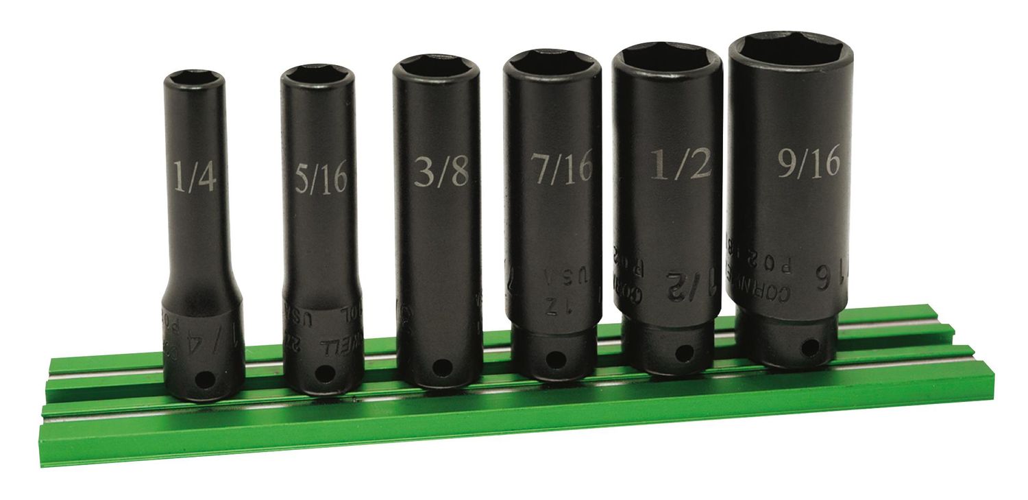 STI0206LSP - 6 Piece 1/4" Drive SAE Deep Power Socket Set, 6 point