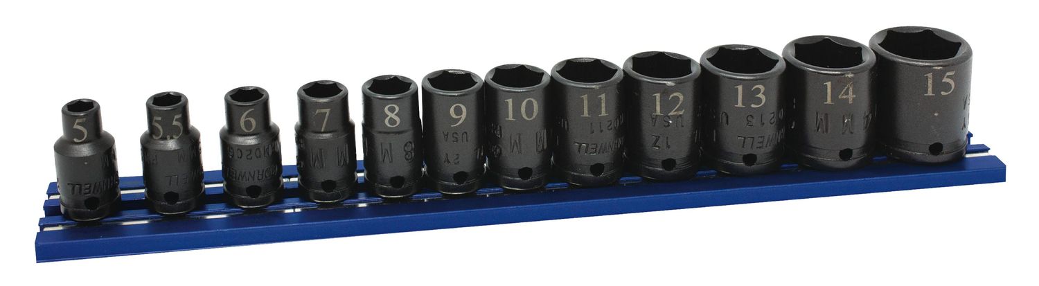 STI0212MSP - 12 Piece 1/4" Drive Metric Power Socket Set, 6 Point