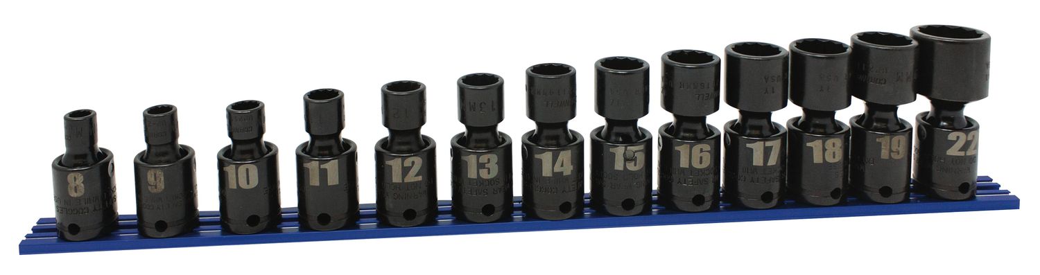 TSMUP2113RSP - 13 Piece 3/8" Drive Metric Power Universal Socket Set, 12 Point