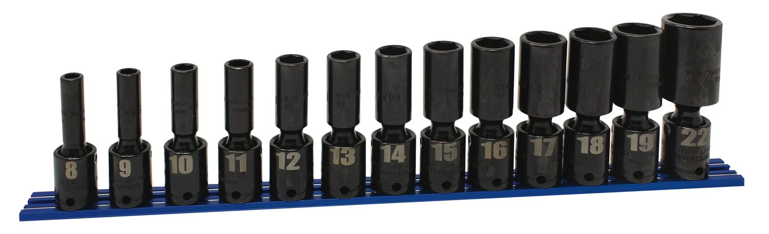 TSMUP2213LP - 13 Piece 3/8" Drive Metric Deep Power Universal Socket Set, 6 Point