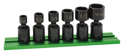 TSUP026SP - 6 Piece 1/4" Drive SAE Power Universal Socket Set, 6 point