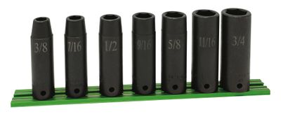 STI327LSP - 7 Piece 1/2" Drive SAE Deep Power Socket Set, 6 Point