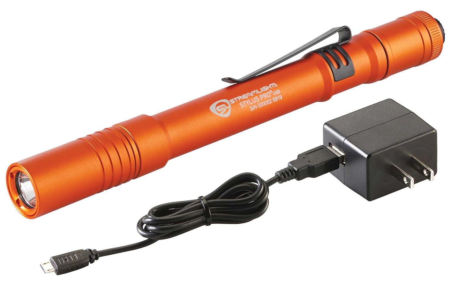 STL66146 - Stylus Pro® USB Penlight with USB Cord Only, Orange
