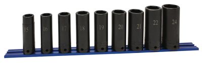 STI329LMSP - 9 Piece 1/2” Drive Metric Deep Power Socket Set, 6 Point