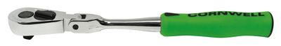 TRF4HANGB - 1/4" Drive 7-3/4" Cornwell Classic™ Flex-Head 30-Tooth Handled Ratchet, Green