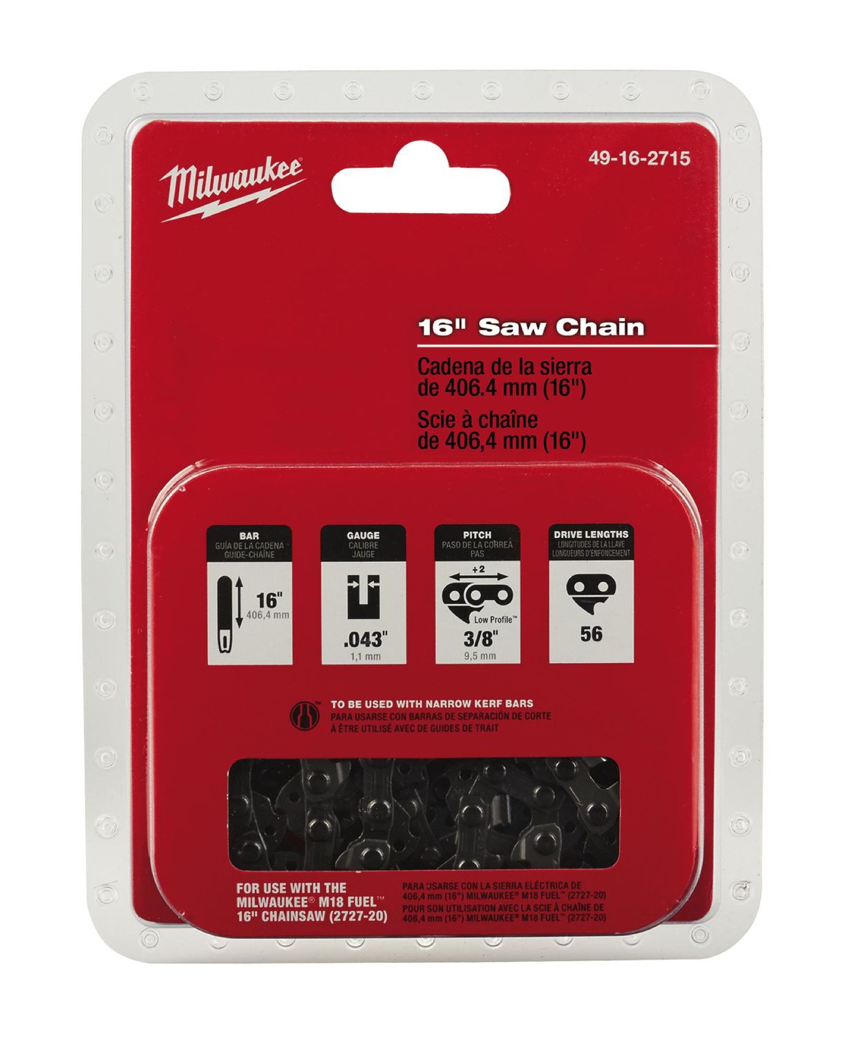 MWE49162715 - 16" Saw Chain Replacement