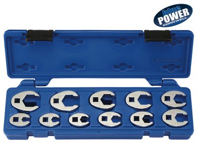 BPFCW11ST - 11 Piece 3/8" Drive Cornwell® bluePOWER® SAE Flare Nut Crowfoot Wrench Set
