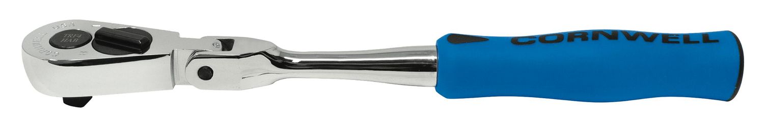 TRF4HAB - 1/4" Drive 7-3/4" Cornwell Classic™ Flex-Head 30-Tooth Handled Ratchet, Blue