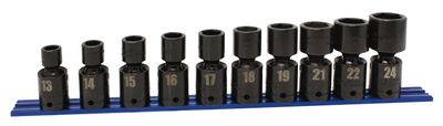 TSMUP3210RSP - 10 Piece 1/2" Drive Metric Power Universal Socket Set, 6 Point