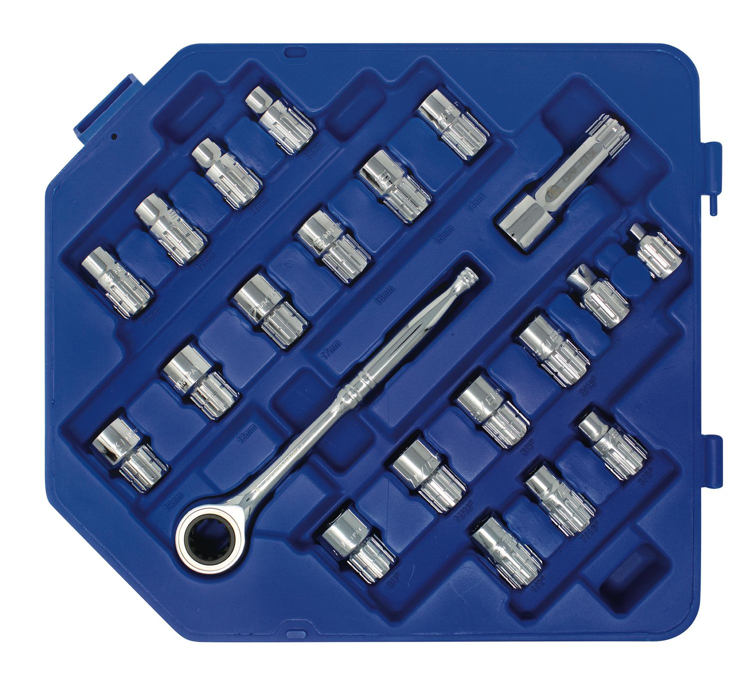 CRW21GTS - 21 Piece 16mm Spline Drive Go Thru Socket Set