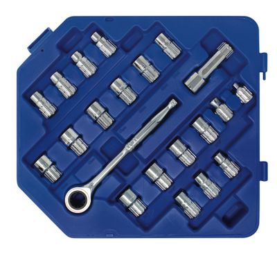 CRW21GTS - 21 Piece 16mm Spline Drive Go Thru Socket Set