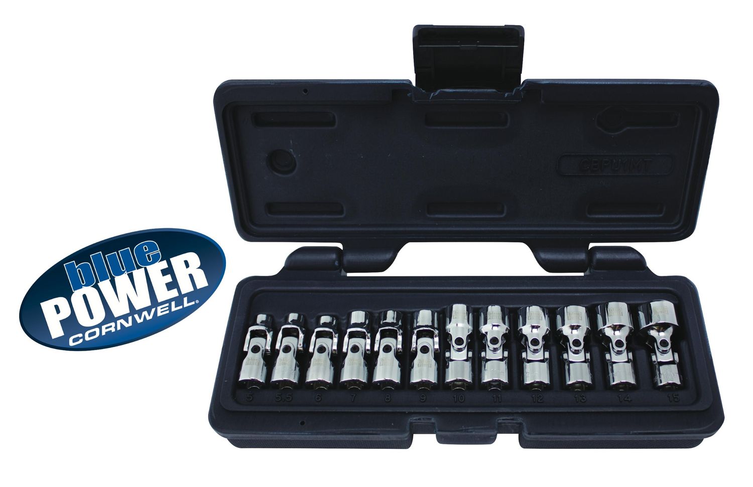 CBPU1MT - 12 Piece 1/4” Drive Cornwell® bluePOWER® Metric Universal Socket Set, 12 Point