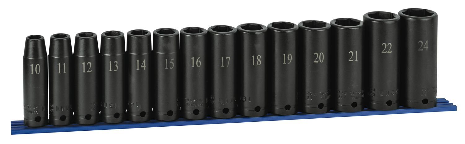 STI3214LMSP - 14 Piece 1/2" Drive Metric Deep Power Socket Set, 6 Point