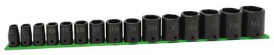 STI3215SP - 15 Piece 1/2" Drive SAE Power Socket Set, 6 Point