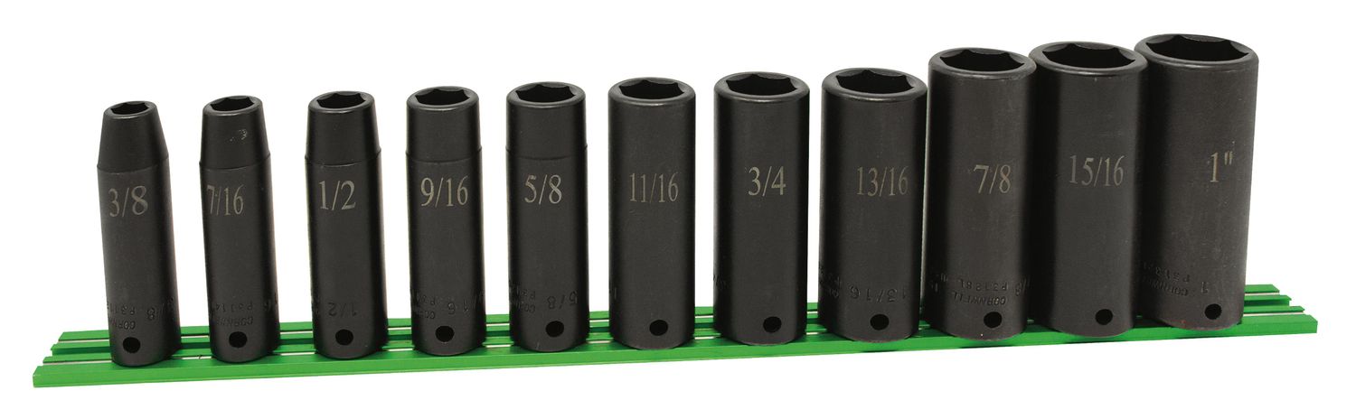 STI3211LSP - 11 Piece 1/2" Drive SAE Deep Power Socket Set, 6 Point
