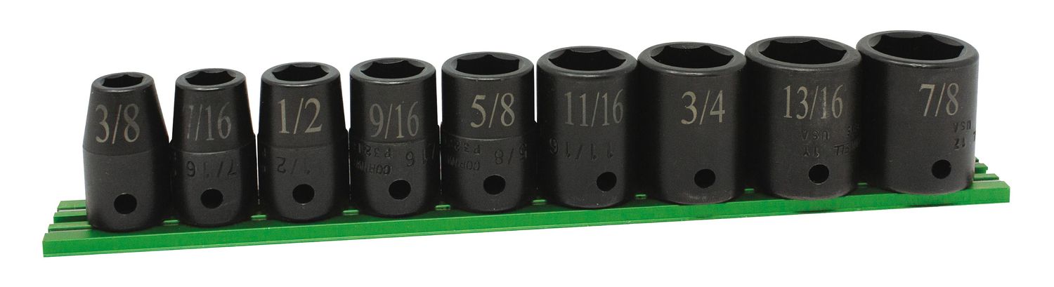 STI329P - 9 Piece 1/2" Drive SAE Power Socket Set, 6 Point