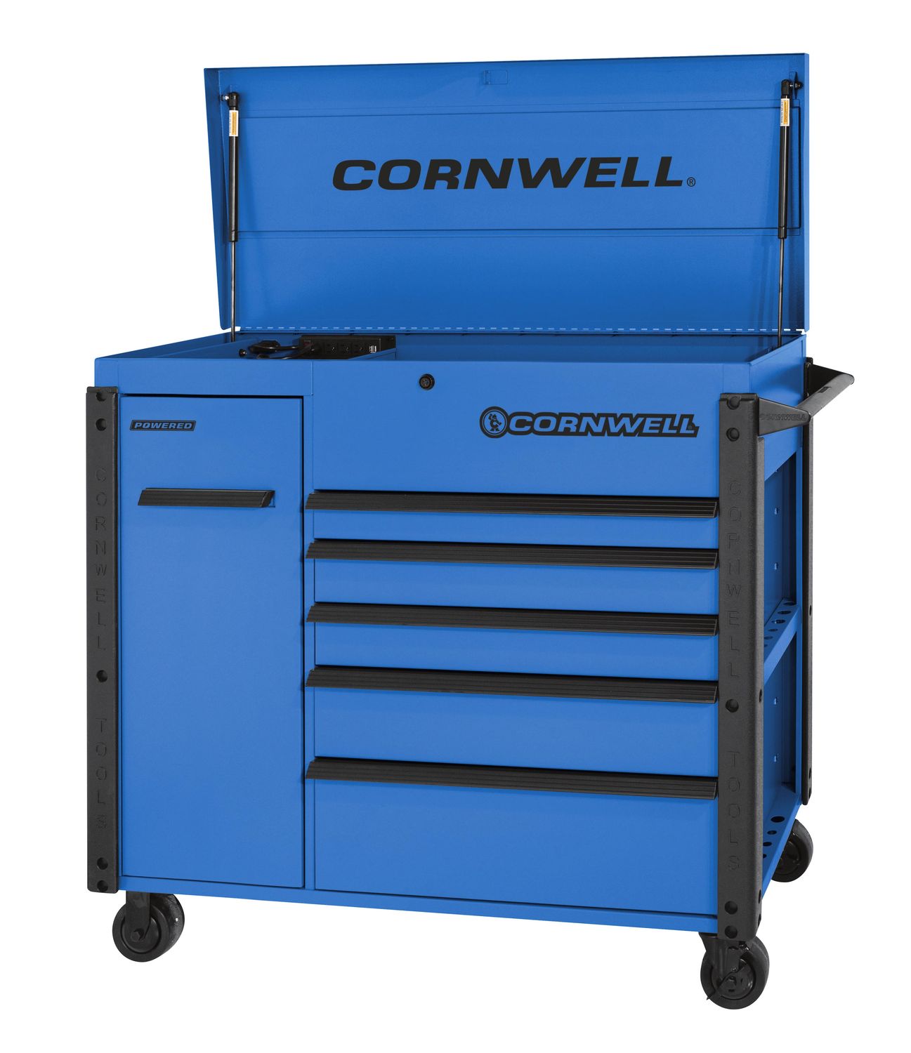 CTBF496KB - 49" 6-Drawer XL Power Cart, Corporate Blue