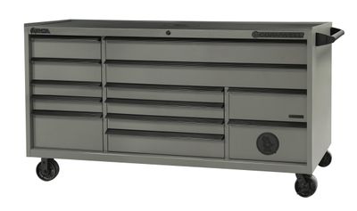 CTSASR7913KSM - (BTO) ARCA® 79” 13-Drawer Triple Bank Roller Cabinet, Smoke/Black Trim