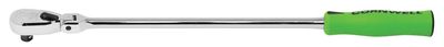 JRZF12XLG - 3/8" Drive 18" Flex-Head 120-Tooth Handled Ratchet, Green