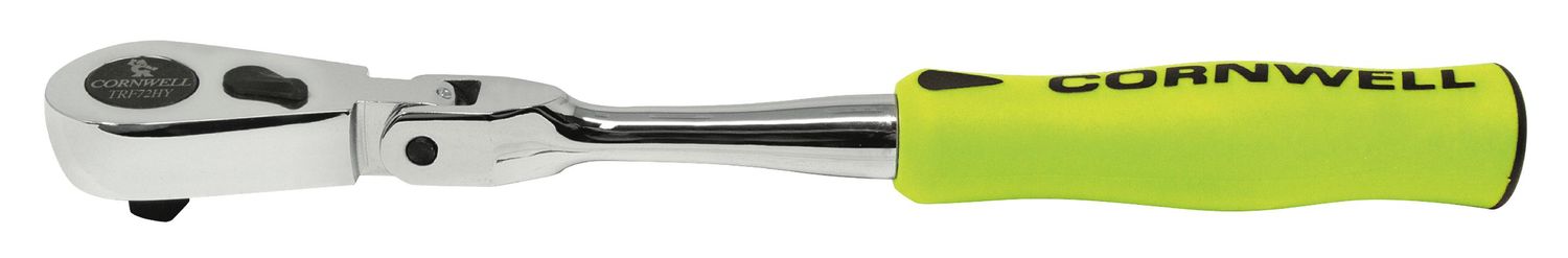 TRF72HY - 1/4" Drive 8" Flex-Head 72-Tooth Handled Ratchet, Yellow