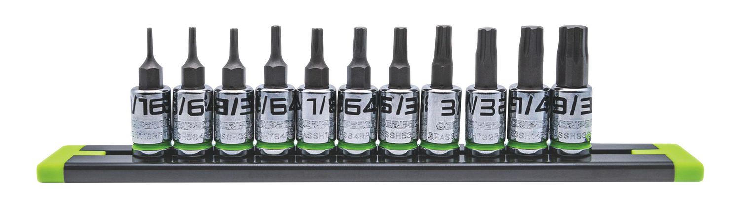 GE11ASSHSRPT - 11 Piece 1/4'' Drive Short SAE RPT Hex Driver Set