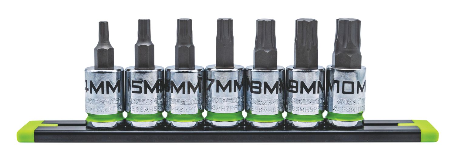 GE7BSMHSRPT - 7 Piece 3/8'' Drive Short Metric RPT Hex Driver Set