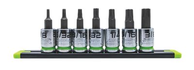 GE7BSSHSRPT - 7 Piece 3/8'' Drive Short SAE RPT Hex Driver Set