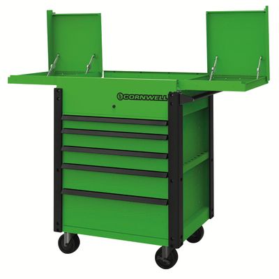 CTBS355KG - 35" 5-Drawer Sliding Top Cart, Neon Green