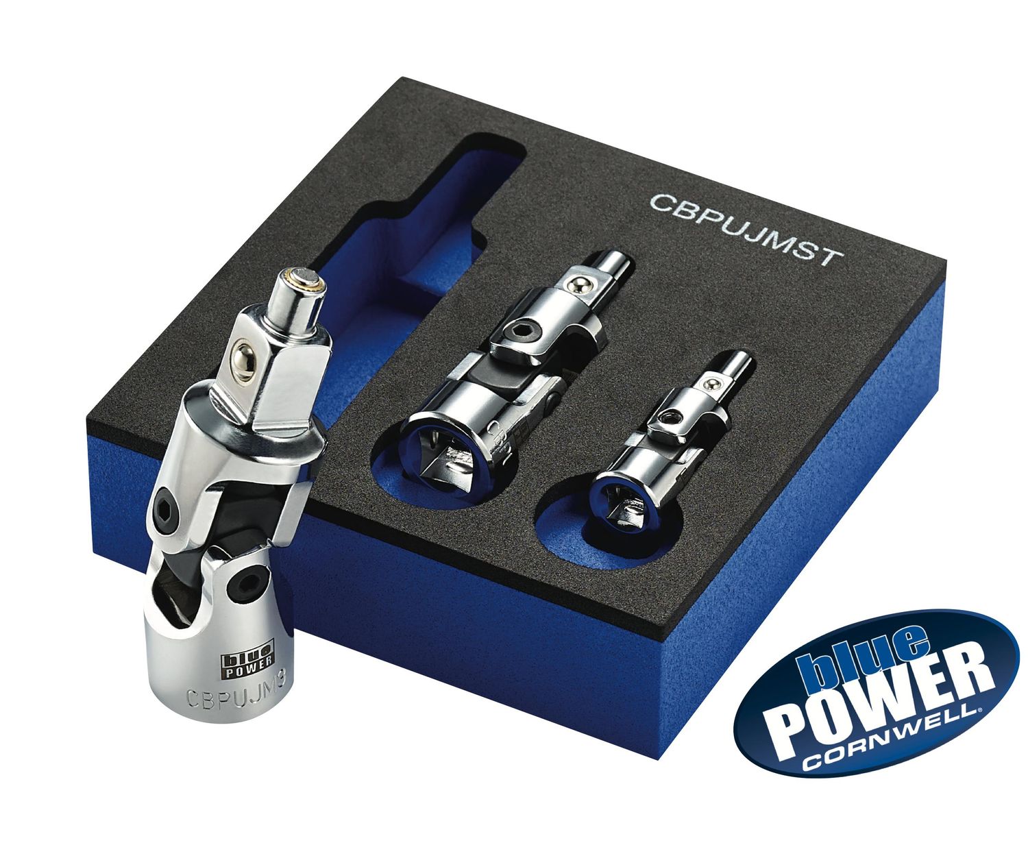 CBPUJMST - 3 Piece Cornwell® bluePOWER® Magnetic Universal Joint Set