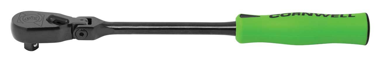 JRZFB12LG - 3/8" Drive 13" Flex-Head 120-Tooth Industrial Finish Handled Ratchet, Green