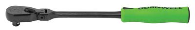 JRZFB12LG - 3/8" Drive 13" Flex-Head 120-Tooth Industrial Finish Handled Ratchet, Green
