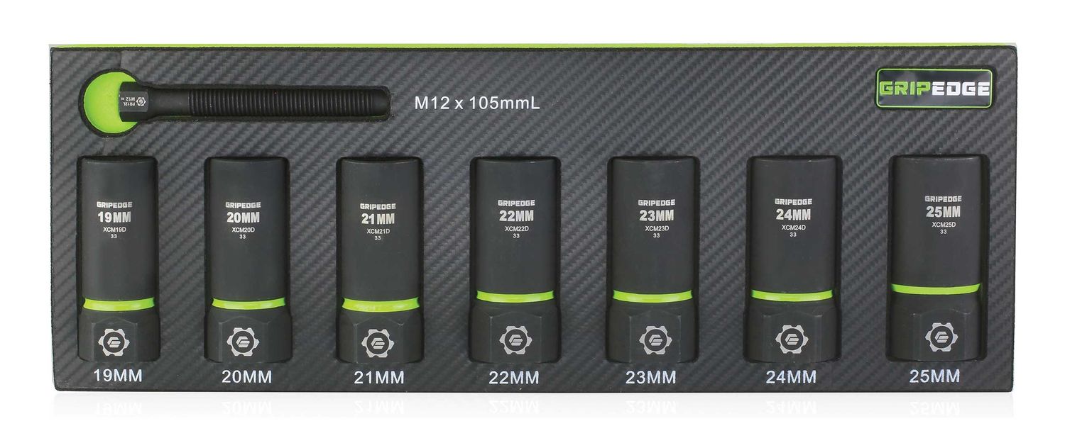 GEXCM7DS - 7 Piece 1/2" Drive Metric RPT Socket Extractor Set (Deep Length)